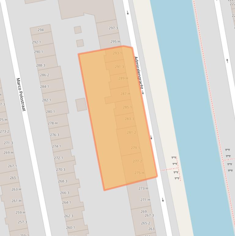 Kaart van postcodegebied 1056EA.