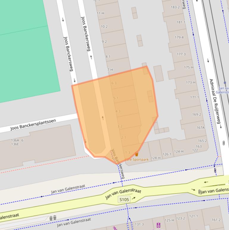 Kaart van postcodegebied 1056EM.