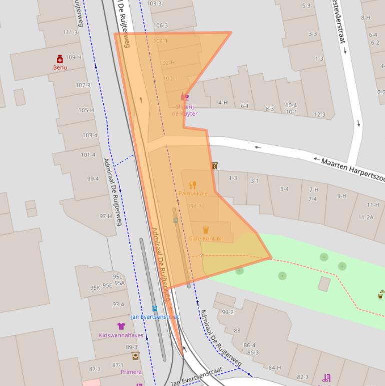 Kaart van postcodegebied 1056GP.