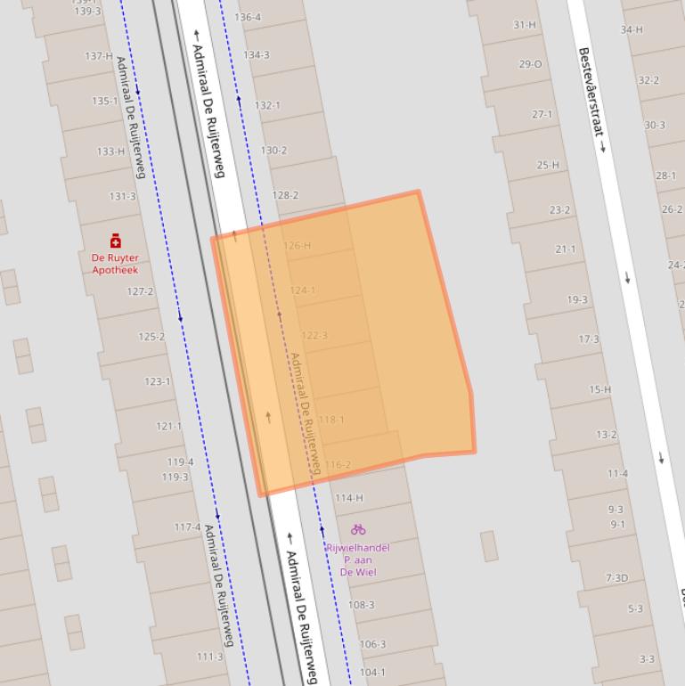 Kaart van postcodegebied 1056GS.