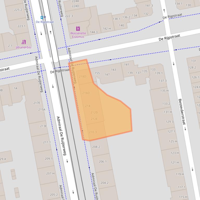Kaart van postcodegebied 1056HC.