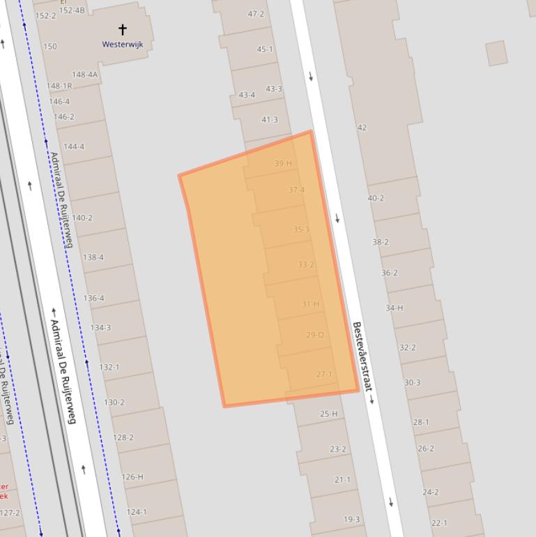 Kaart van postcodegebied 1056HG.