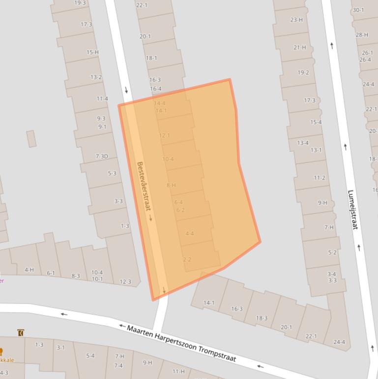 Kaart van postcodegebied 1056HM.