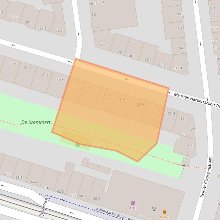 Kaart van postcodegebied 1056HW.