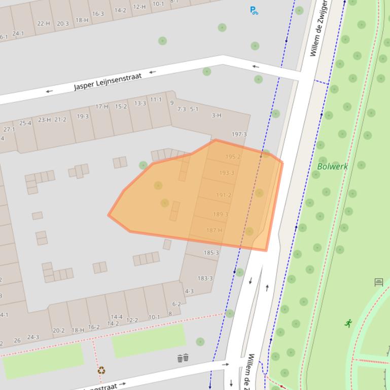 Kaart van postcodegebied 1056JN.