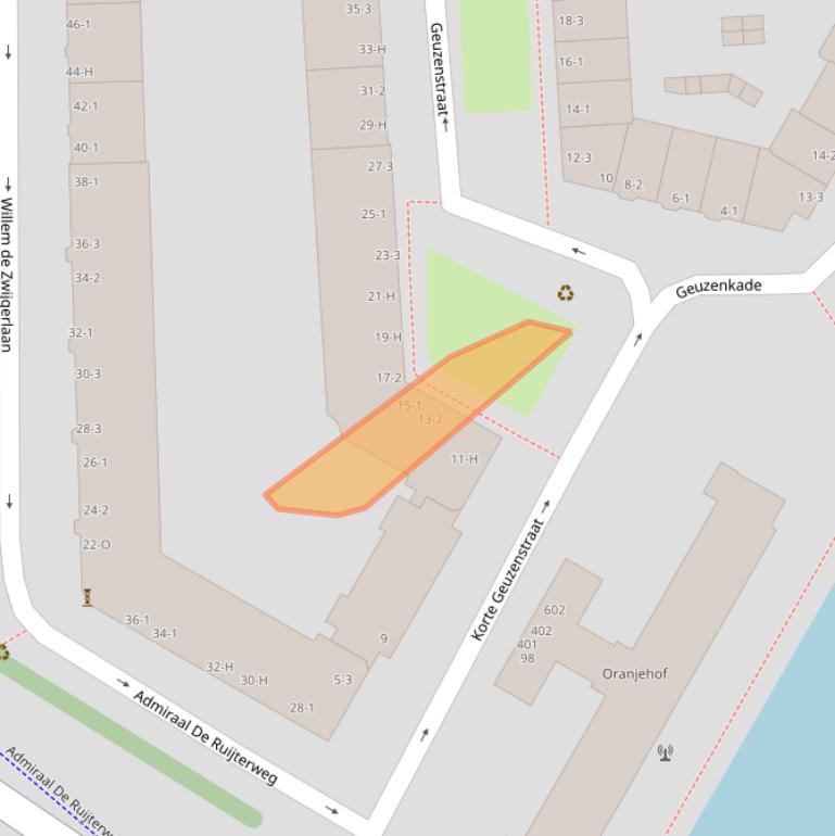 Kaart van postcodegebied 1056JX.