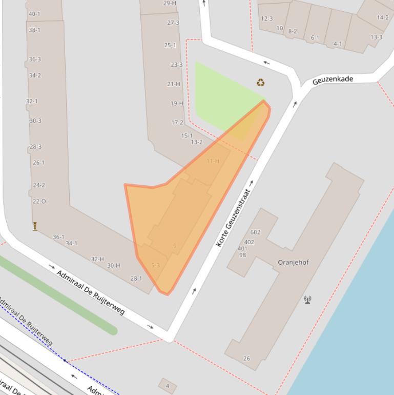 Kaart van postcodegebied 1056KR.