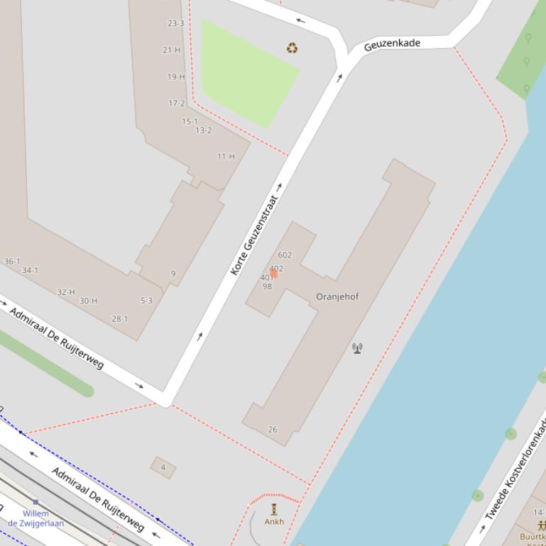 Kaart van postcodegebied 1056KX.