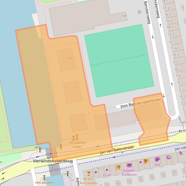 Kaart van postcodegebied 1056LC.