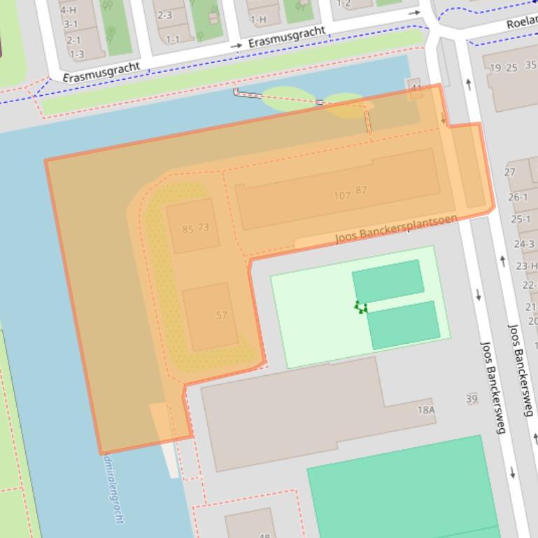 Kaart van postcodegebied 1056LD.