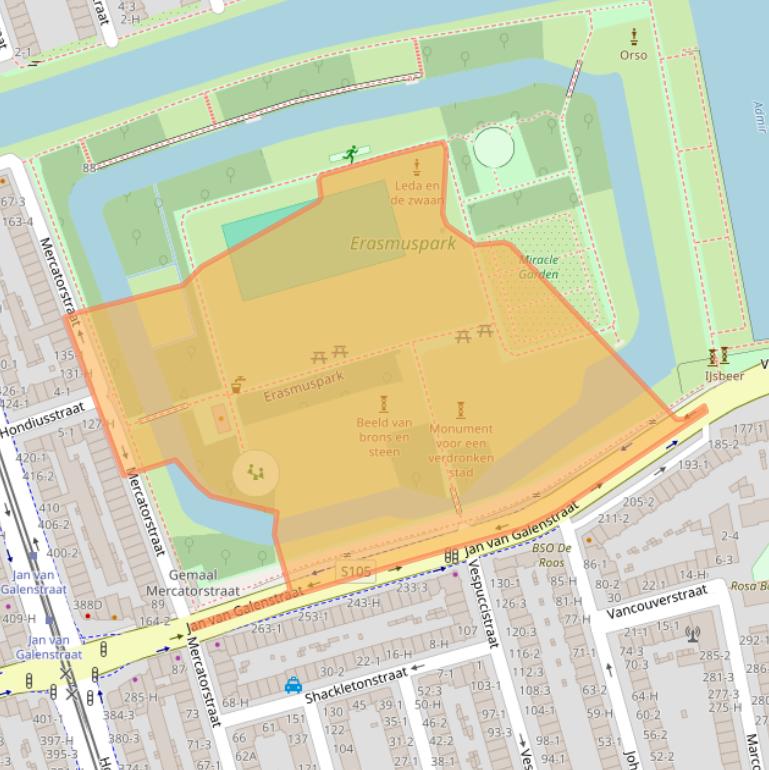 Kaart van postcodegebied 1056LE.