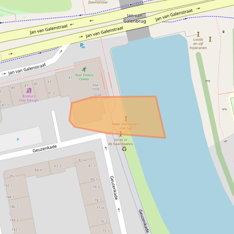 Kaart van postcodegebied 1056LV.