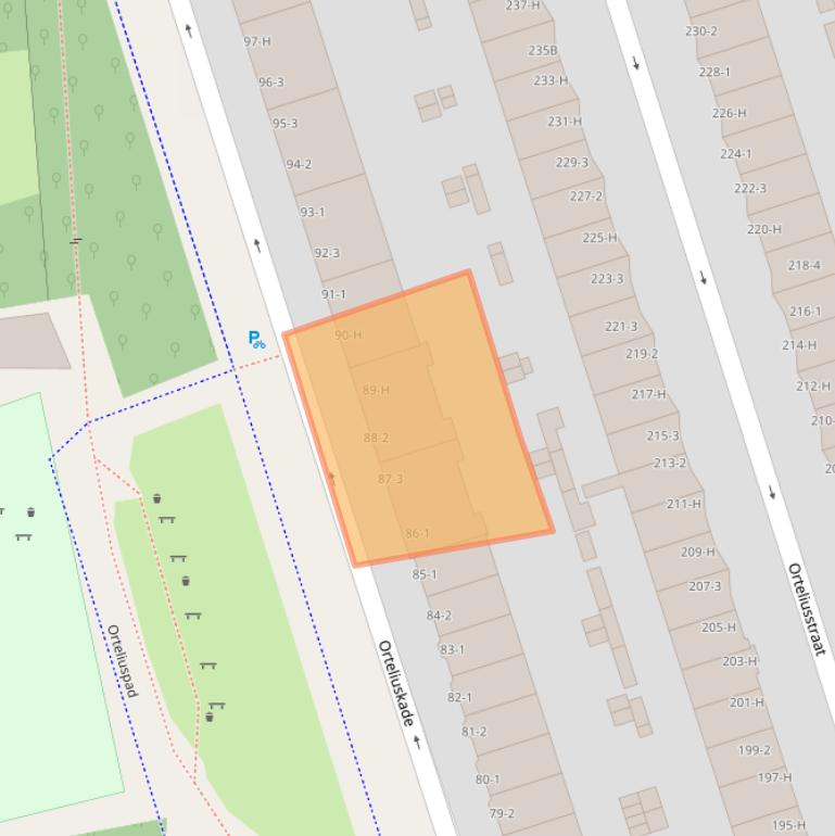 Kaart van postcodegebied 1056NH.