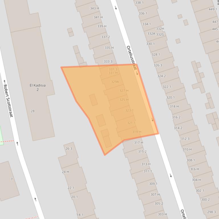 Kaart van postcodegebied 1056PA.