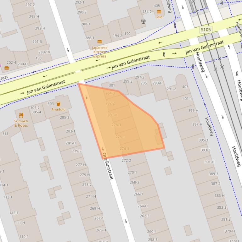 Kaart van postcodegebied 1056PM.