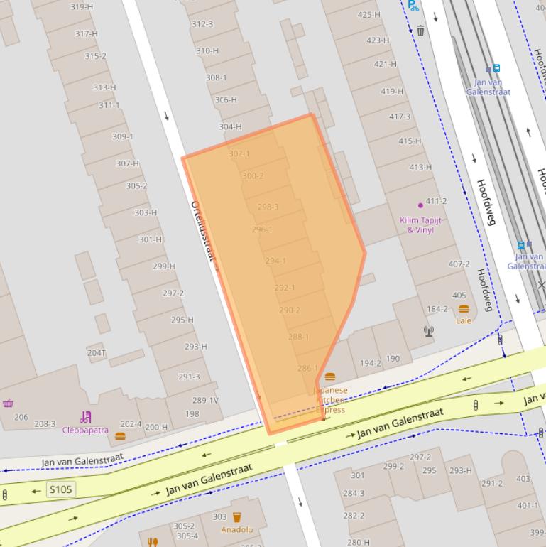 Kaart van postcodegebied 1056PN.