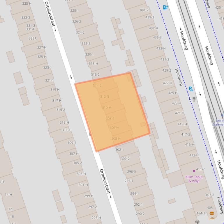 Kaart van postcodegebied 1056PP.