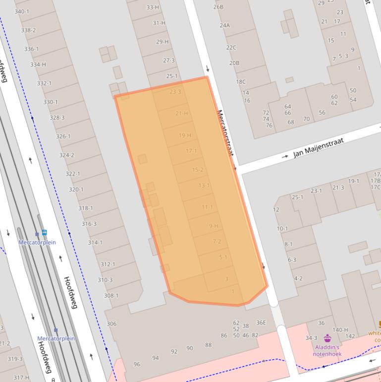 Kaart van postcodegebied 1056PW.