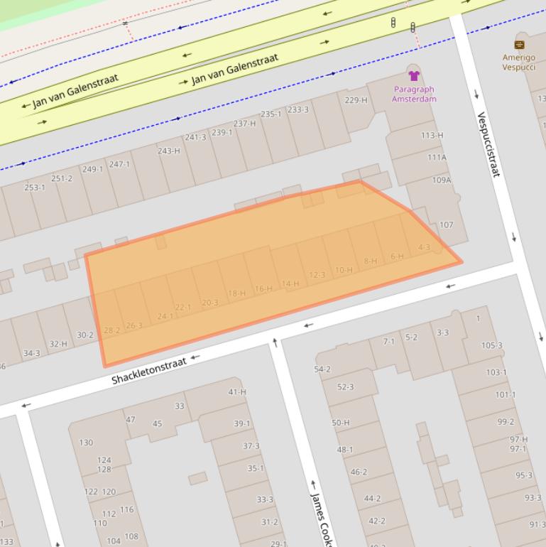 Kaart van postcodegebied 1056RM.