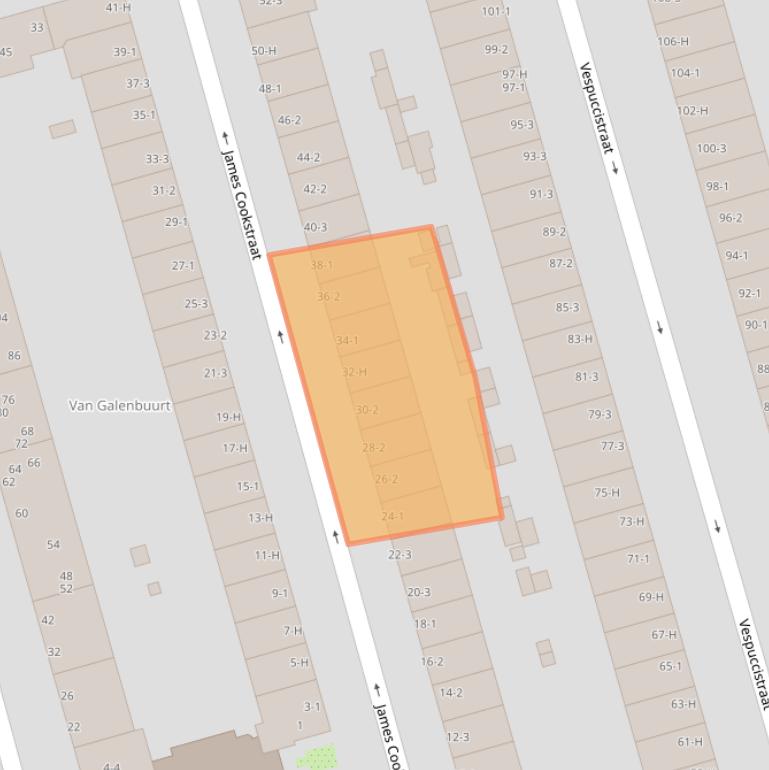 Kaart van postcodegebied 1056SB.