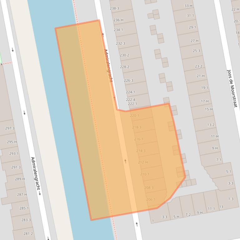 Kaart van postcodegebied 1056TJ.