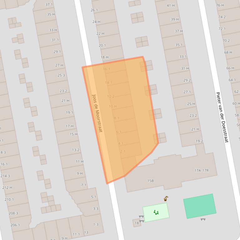 Kaart van postcodegebied 1056TX.