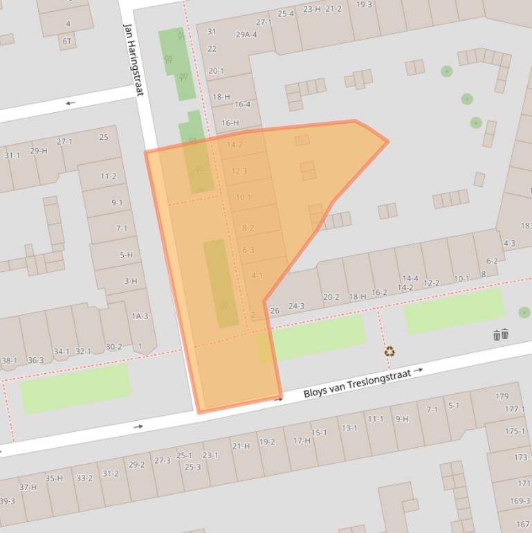 Kaart van postcodegebied 1056XH.