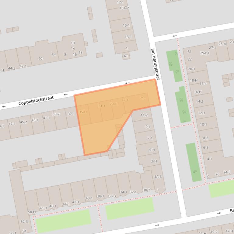 Kaart van postcodegebied 1056XK.