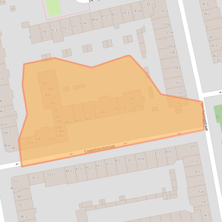 Kaart van postcodegebied 1056XM.