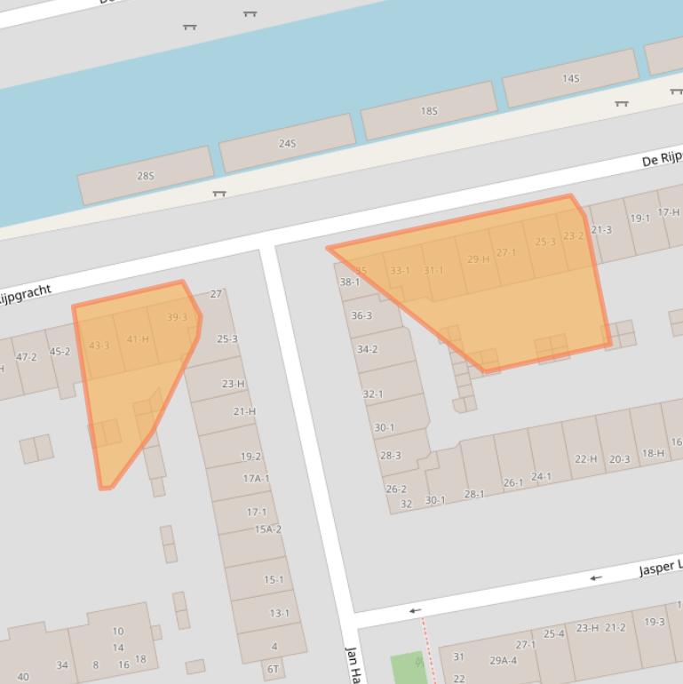Kaart van postcodegebied 1056XR.