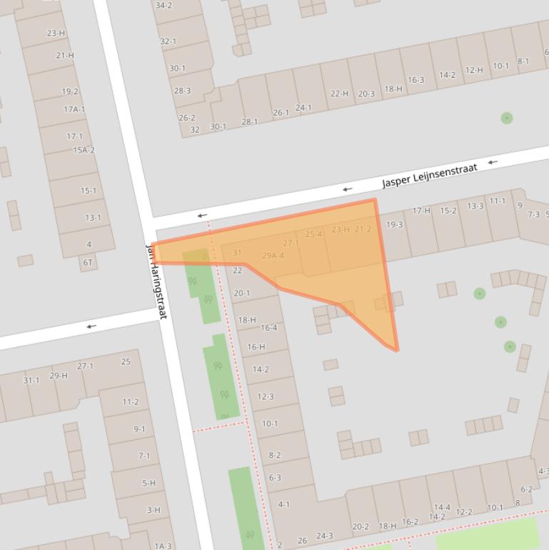 Kaart van postcodegebied 1056XW.