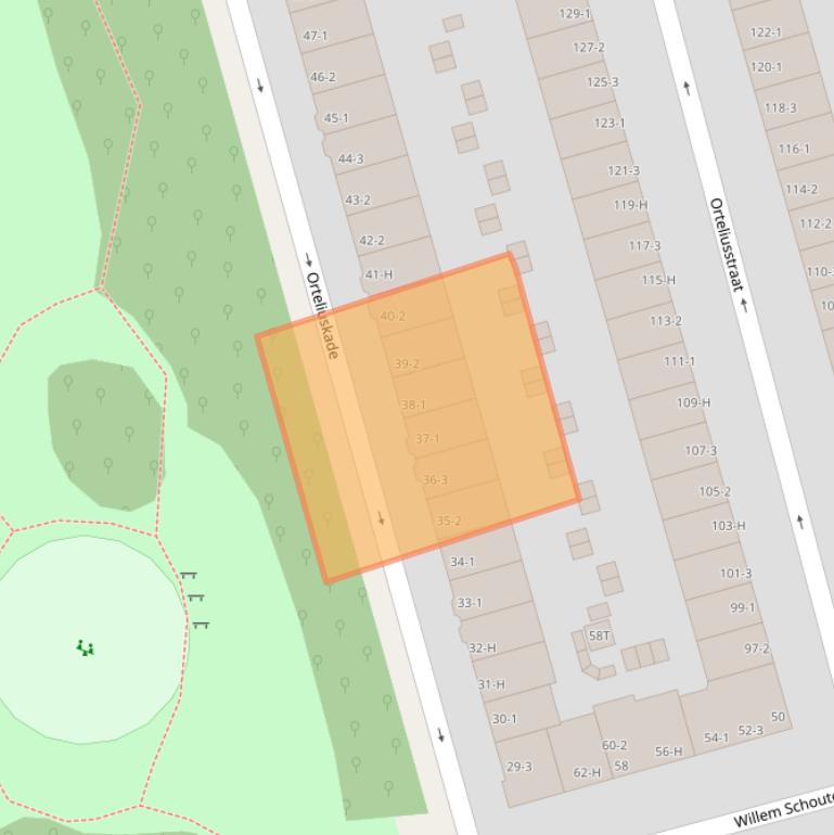 Kaart van postcodegebied 1057AG.