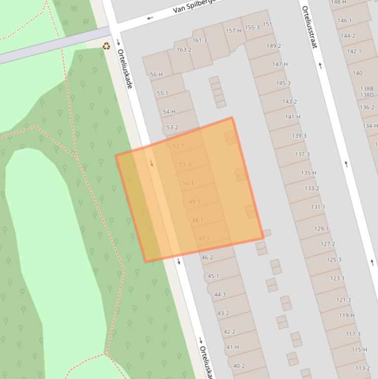 Kaart van postcodegebied 1057AJ.