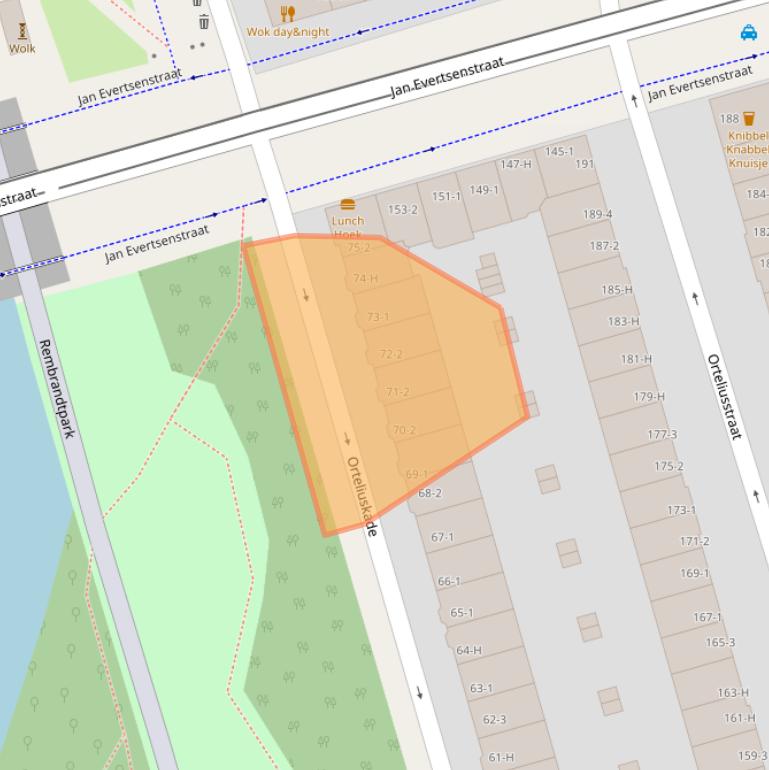 Kaart van postcodegebied 1057AN.