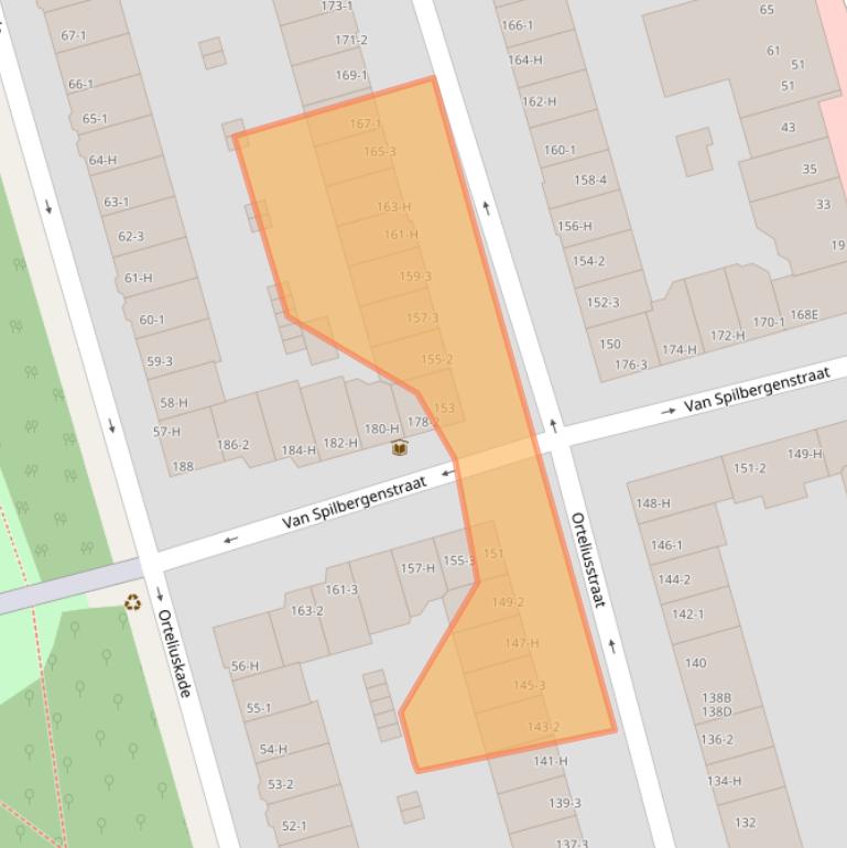 Kaart van postcodegebied 1057AX.