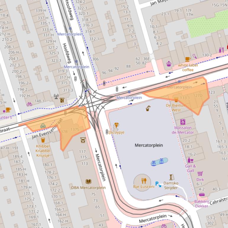 Kaart van postcodegebied 1057BV.