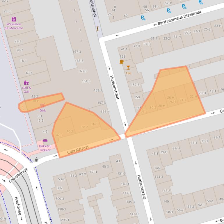Kaart van postcodegebied 1057CH.