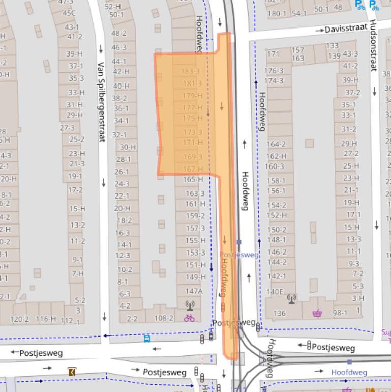 Kaart van postcodegebied 1057CR.
