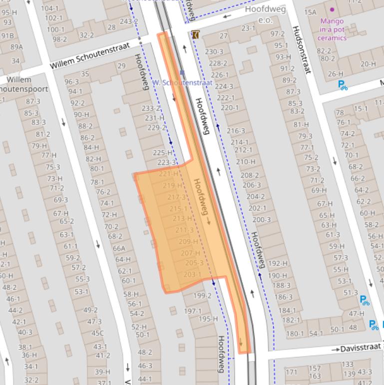Kaart van postcodegebied 1057CT.