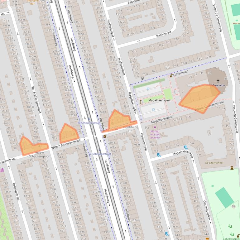 Kaart van postcodegebied 1057DN.