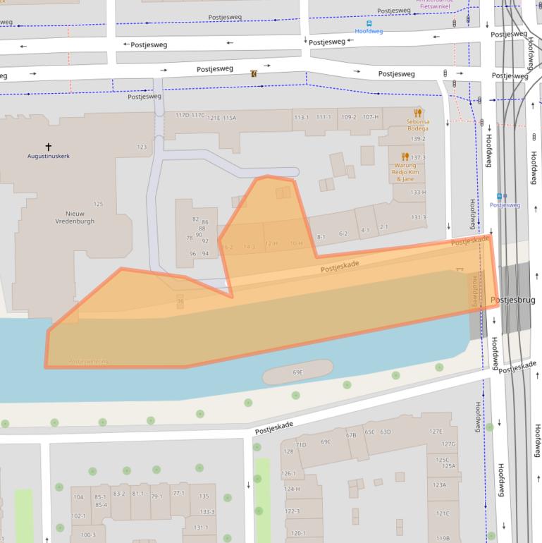 Kaart van postcodegebied 1057DS.