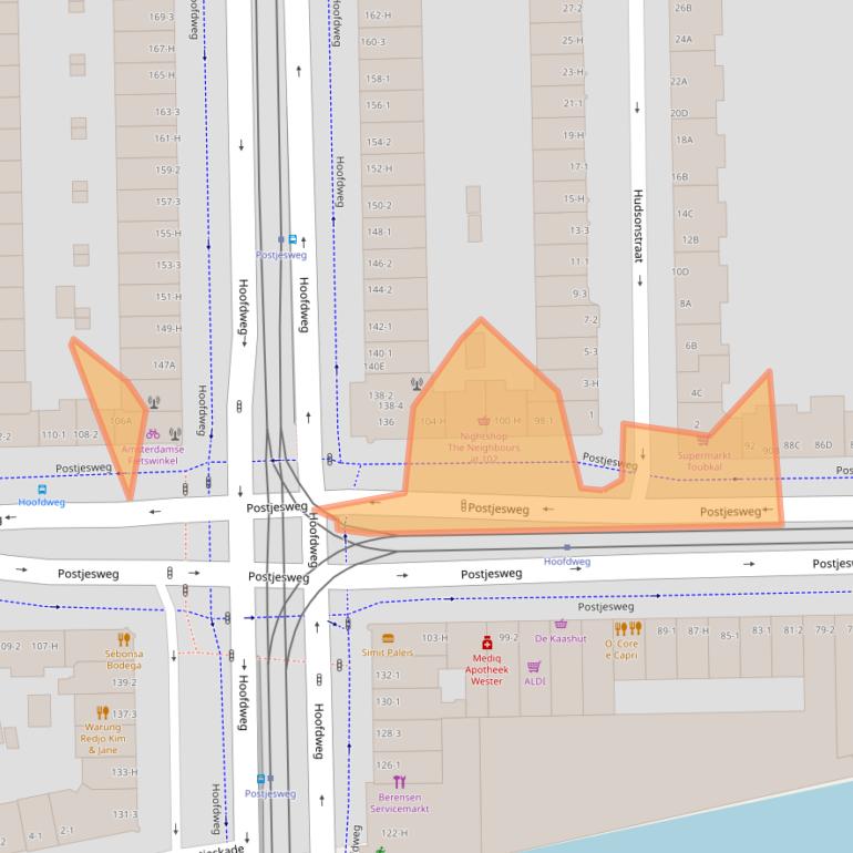 Kaart van postcodegebied 1057EG.