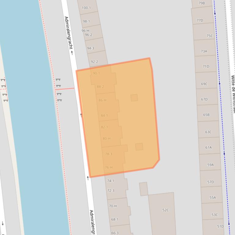 Kaart van postcodegebied 1057GC.