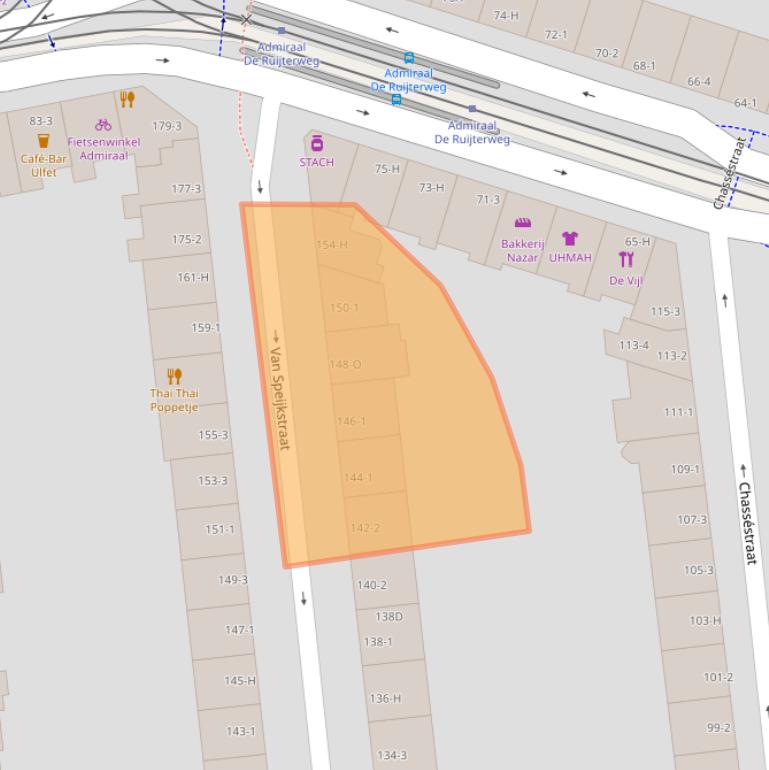 Kaart van postcodegebied 1057HK.