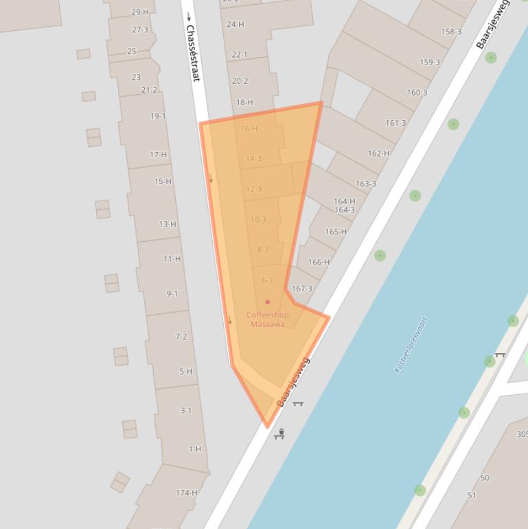 Kaart van postcodegebied 1057JD.