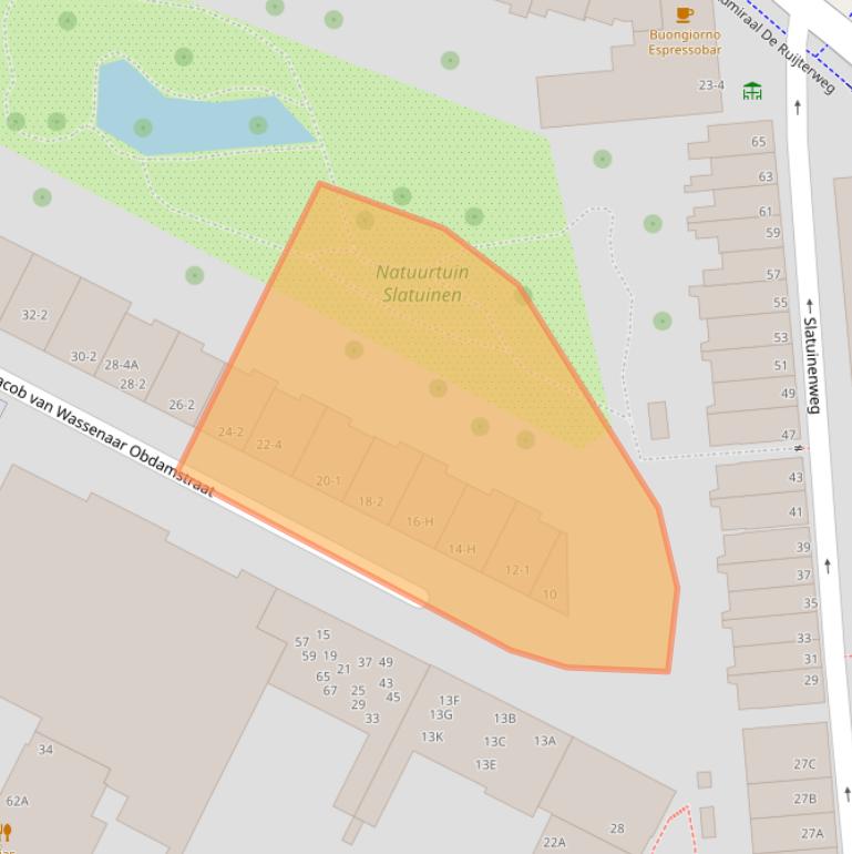 Kaart van postcodegebied 1057JR.