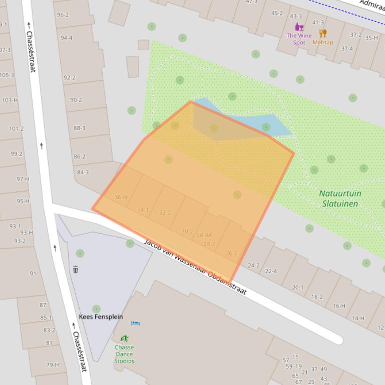 Kaart van postcodegebied 1057JS.