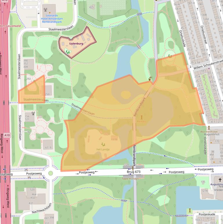 Kaart van postcodegebied 1057NT.