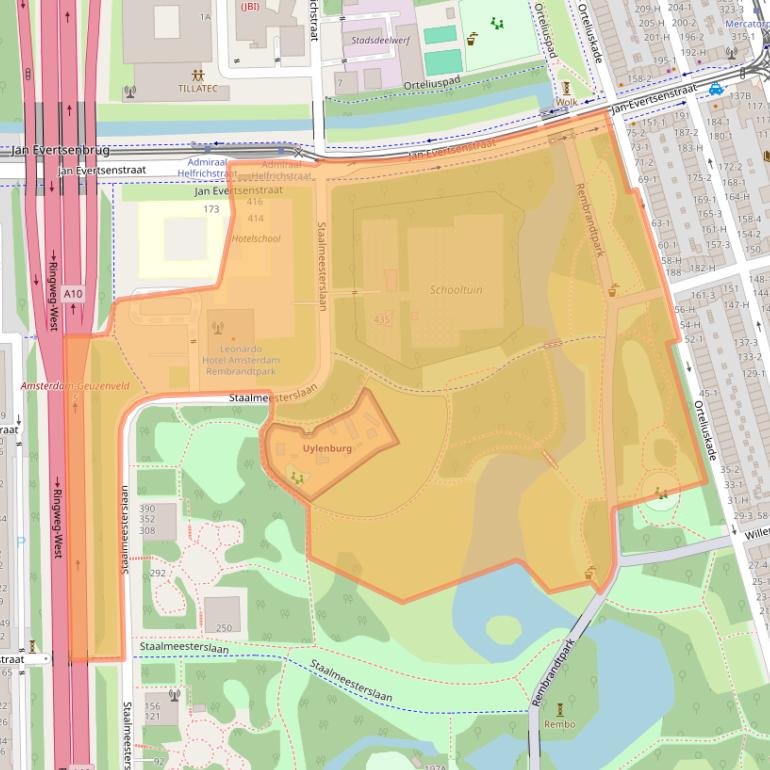 Kaart van postcodegebied 1057PH.