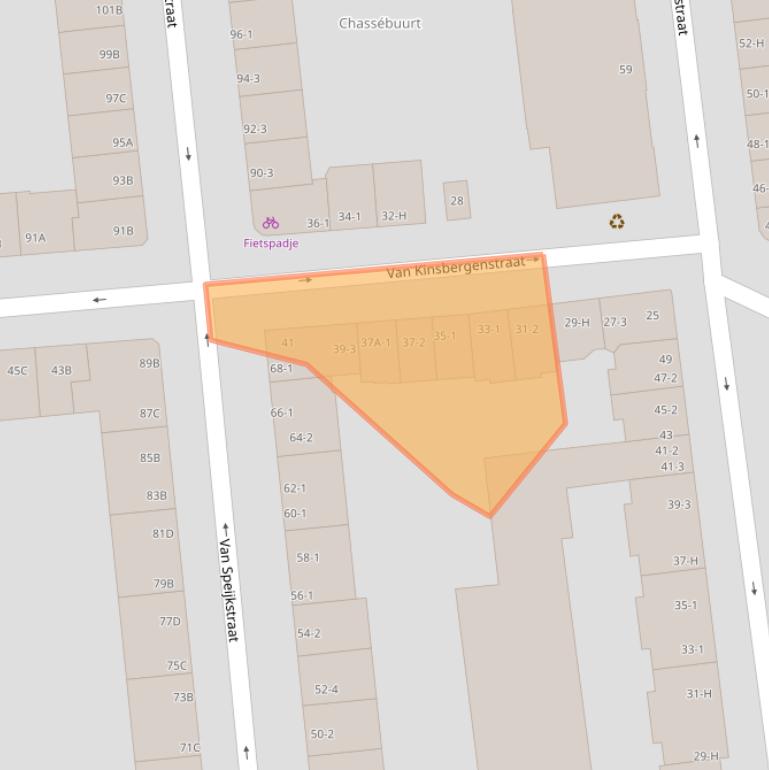 Kaart van postcodegebied 1057PL.